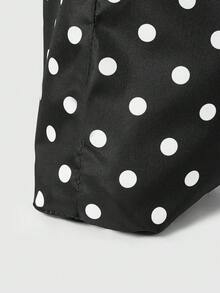ROMWE Anime Bolso de hombro negro de gran capacidad con función múltiple: estrella giratoria y lunares, bolso versátil y de moda que cabe una laptop, adecuado para el uso diario - Negro - Ver 6