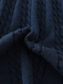 Tween Girls Sweater Dresses, Fashion Elegant Cute Bow Puff Sleeve Pullover Short Dress Girls Navy Blue Dress Girls Winter Dress Long Sleeve Knitted Dress Tween Elegant Dark Blue Dress Girls Cable Knit Dress