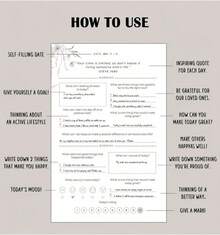 1 件 Star My DAILY SELF CARE JOURNAL 笔记本高级皮革纸烫印字母分页奢华金边无日期计划内页自我管理/自我反思/感恩五分钟，创意礼物感恩节、圣诞节、生日万圣节装饰返校 - 彩色 - 查看 2