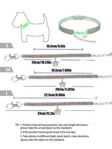 PETSIN 1 件宠物星形水钻项链，可调节颈围，猫项链，狗项链，宠物配饰，宠物用品 - 彩色 - 查看 11