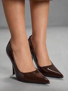 CUCCOO SZL Giày cao gót mũi nhọn Stiletto dành cho nữ, thích hợp để đi làm, hẹn hò, tiệc tùng và các dịp khác - Cà phê nâu - Xem 8