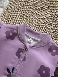 Vintaside Kids Baby Girl Floral Print Long Sleeve Crew Neck Casual Jacket And Pants Set, Autumn/Winter