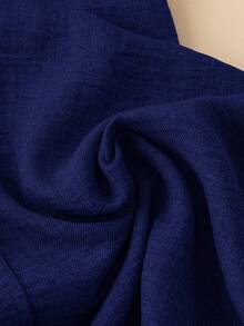 Rusticease Women's Casual Solid Color Wide Leg Pants Navy Blue - Blue - View 3