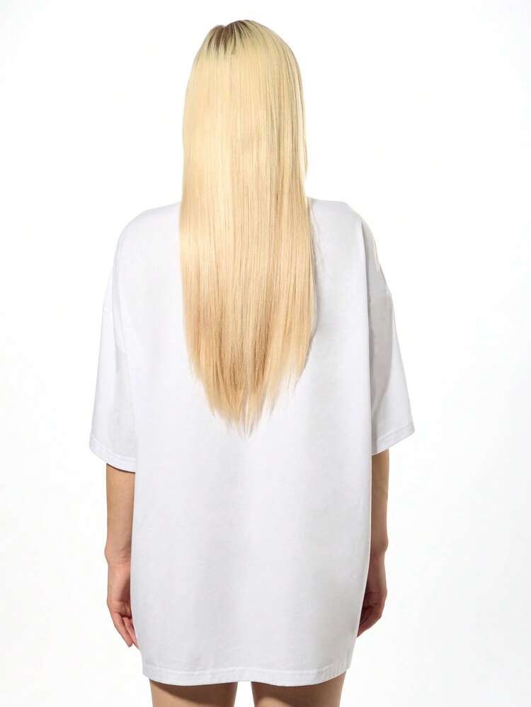 Robe t-shirt oversize à strass