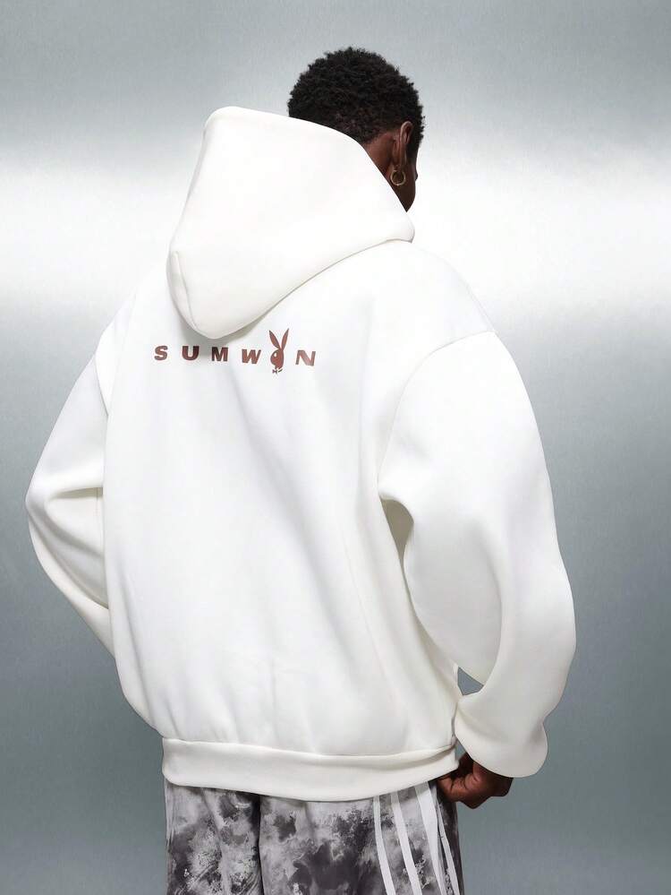 PLAYBOY X SUMWON Full Zip Hoodie With Drawstring