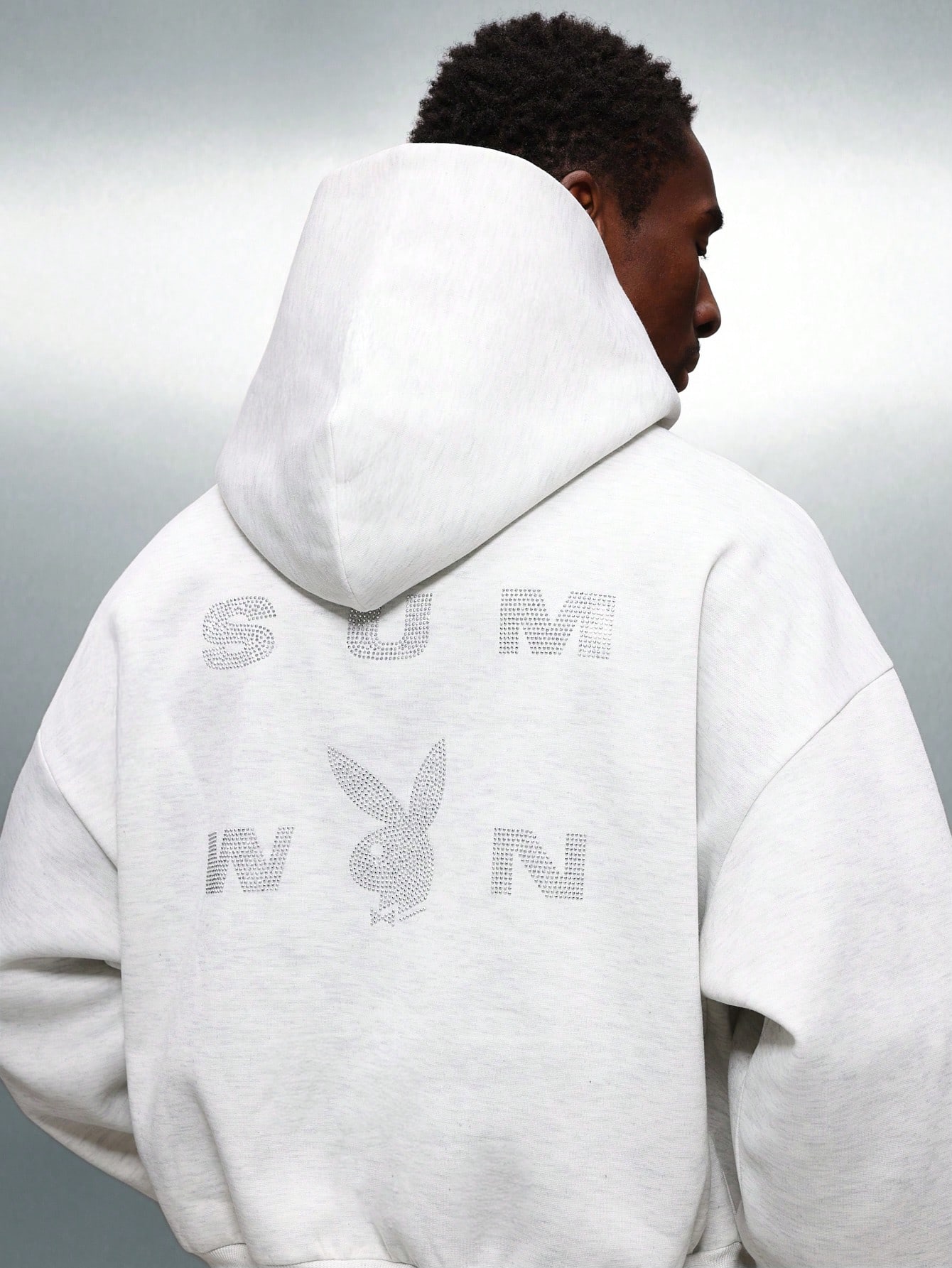 PLAYBOY X SUMWON Sweat à capuche avec logo strass et cordon de serrage