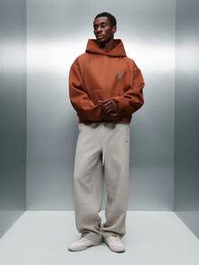 PLAYBOY X SUMWON Rhinestone Crystal Embellished Pullover Hoodie With Centre Pocket And Drawstring Hood - Brown - View 4