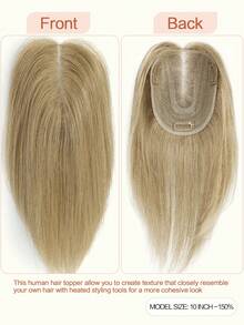 Adornos para el cabello para mujeres, cabello humano real, base de encaje mejorada, sin flequillo, piezas para adelgazar el cabello, adorno para uso diario - S12 - Ver 2