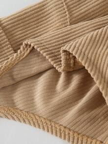 Young Girls Casual Style Young Girl' Bib Pants, Khaki Color With Bow Decor, Loose Straight Leg, Soft & Comfortable Fabric, Versatile For Daily, School, Commute, Spring/Summer/Autumn/Winter - Khaki - View 5