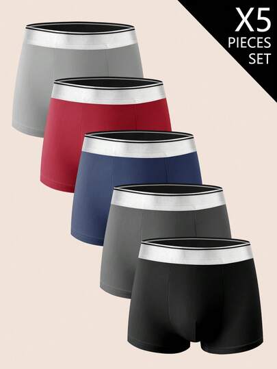 Manfinity Underwear&Sleepwear Basics 5 szt./opakowanie Wygodne, codzienne bokserki męskie, wielokolorowe