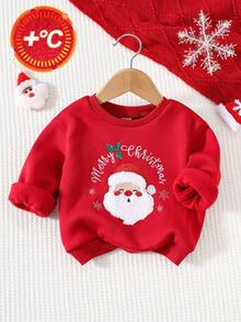 4件套男宝宝亲子装 - 可爱卡通图案保暖长袖卫衣，男女宝宝冬季圣诞节圣诞老人刺绣卫衣 - 彩色 - 查看 5