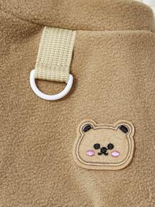 PETSIN Velvet Four-Legged Pet Coverall – Super Warm, Windproof Fleece Suit For Small Dogs, Cats, And Small Animals, Featuring Adorable Cartoon Patterns - Brown - View 6