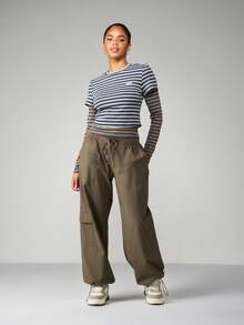 Missguided x Playboy Layered Long Sleeve Striped Top Crew Neck Fall Winter Fashion - Multicolor - View 5