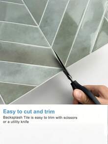 1/10 /20/30/50pcs Waterproof Modern Geometric Herringbone Pattern DIY Tile Stickers Modern Removable Self-Adhesive Wall Tile Stickers Kitchen Bathroom Backsplash Suitable For Holiday Decoration - Multicolor - View 5