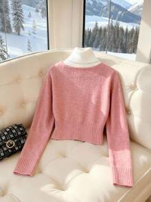 GlowEve Bộ áo len cardigan cổ chữ V đơn giản dành cho nữ, áo len cổ lọ - Nhiều màu - Xem 2