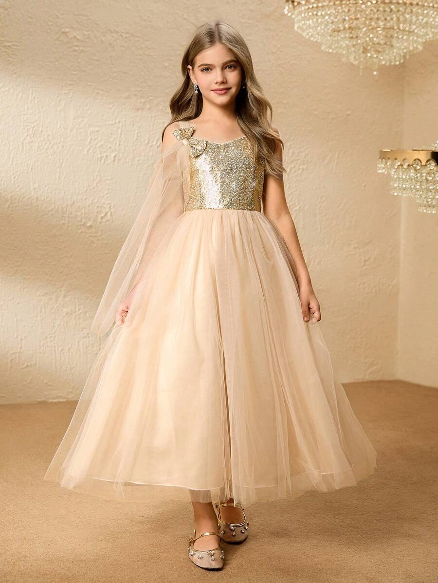 Halloween Party Girls High-End Formal Dress, Children's Cello Performance Dress, Girls Birthday Piano Recital Dress, Big Tween Girl Hostess Dress