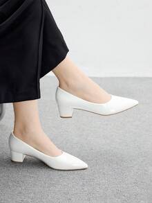 CUCCOO BIZCHIC Giày cao gót mũi nhọn màu trắng thời trang gợi cảm cho nữ, đa năng cho việc đi làm hàng ngày, mặc thường ngày và đi làm - trắng - Xem 3