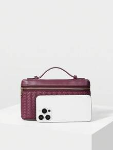 MOTF PREMIUM PU 皮革拉链手提包 - 棗紅 - 查看 4