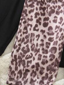 SHEIN Playful Pals 2 Stücke/Set Baby Mädchen Leoparden Muster & einfarbige Leggings, geeignet für drinnen und Outdoor, Frühling/Herbst - Verschiedenfarbig - Übersicht 6