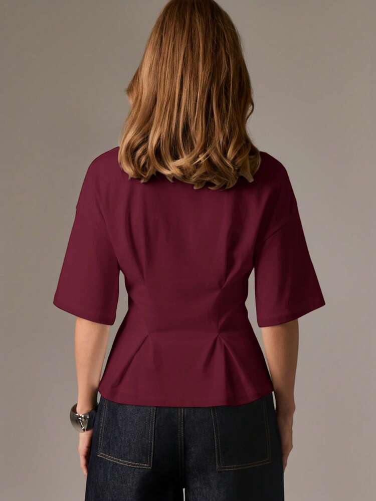 Peplum T-Shirt With Flared Hem