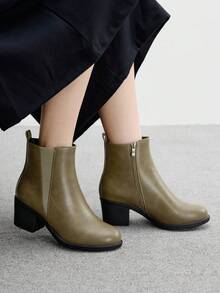 CUCCOO BIZCHIC Classic Retro Fashion Chunky High Heel Ankle Boots