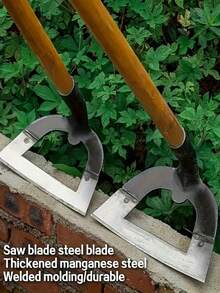 重型锰钢爪 - 加厚尖头除草工具，轻松松土、除草和耕作 - 锋利边缘设计，方便房主、园丁和种植者高效使用，适用于户外园艺和草坪护理，无手柄 - 空心鋤頭 - 查看 3