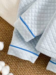 2pcs Baby Boys Autumn/Winter Outfit, Plaid Fleece Cardigan With Pockets & Cartoon Car Embroidery, Long Sleeve Top And Pants Set Baby Boy Blue Set Baby Car Outfit Blue Baby Boy Pajama Set Quilted Baby Boy Outfit - Blue - View 7