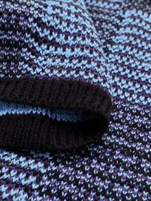 Sunspun Áo len cardigan tay dài hở trước họa tiết kẻ caro Halloween cỡ lớn cho nữ, mùa thu/đông - Nhiều màu - Xem 7