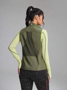 Innovista Women's Zipper Casual Outdoor Vest Jacket – Color-Blocked Gym Jacket With Breathable Mesh Panels Shaping Zipper Sports Top, Suitable For Yoga, Pilates, High-Intensity Interval Training, Running, Cycling, And The Gym Stretchy And Lightweight, Sweat-Wicking And Quick-Drying, UV Protection, A Must-Have For Autumn And Winter Premium Sportswear Fall New Style Women Utilitarian Chic, Cozy/Winter Layering ,Essentials Hoodie