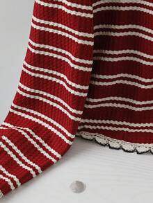 Elaquor Plus Size Women Summer Casual Striped Loose Fit Round Neck T-Shirt