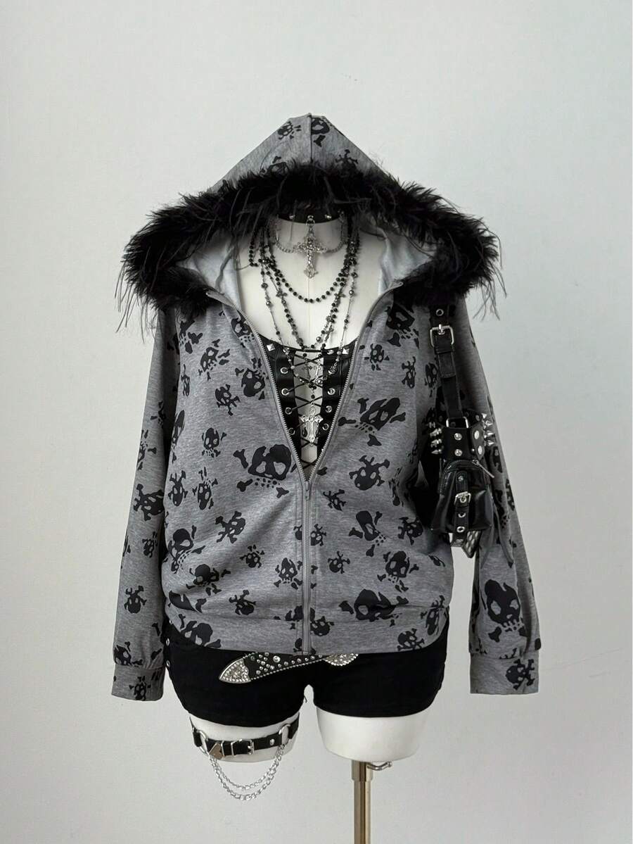 Sunspun Plus Size Sweatshirts - 灰色 - 查看 1
