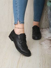 Women Oxfords Shoes - Black - View 6