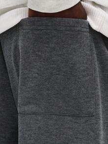 SUMWON Heathered Wide Leg Sweatpants With Drawstring Waist Casual Comfort Lounge