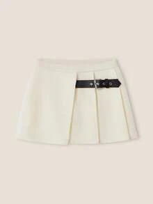 Muvela Conjunto de suéter de cuello alto con cremallera de manga larga y minifalda para mujer, estilo universitario vintage, casual y versátil, adecuado para salidas diarias de otoño, elegante