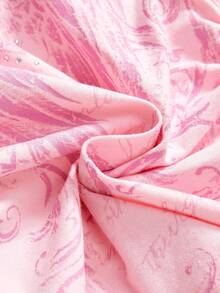 ROMWE J-Fashion Y2K Concert Punk Wing Print 2 In 1 Contrast Lace Sleeveless Halter Top - Pink - View 4