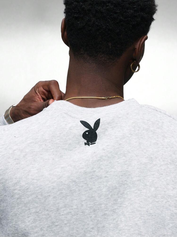 PLAYBOY X SUMWON Bluza z okrągłym dekoltem i logo w dużym rozmiarze
