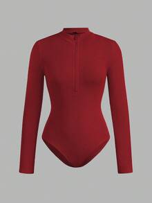 SHEIN EZwear 2 件套女式拉链高领紧身衣套装，休闲长袖紧身衣，春秋季 - 彩色 - 查看 10