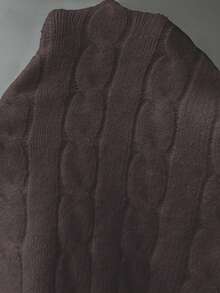 Flirla 女式性感V领落肩长袖短款毛衣，秋冬 - 巧克力棕 - 查看 8