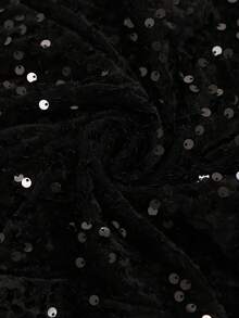 Aveloria Rosie Plus Size Women's Autumn/Winter New Arrival, Heavily Embellished Sequin One Shoulder Long Sleeve Asymmetric Design, French Luxury Elegant High Waist Fitted Slimming Long Dress, Double Layer Feather Cuff Decoration, Sophisticated Little Black Dress Versatile High-End, Suitable For Formal Occasions, Weddings, Parties