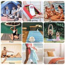 1 件土耳其沙滩巾条纹泳池游泳浴巾防沙速干超大防沙紧凑轻便超大成人游轮必备度假旅行露营配件妈妈爸爸老师退休毕业男女礼物 - 彩色 - 查看 5