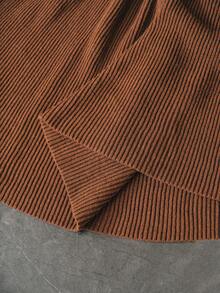 Anewsta Savoree Women's Fitted Solid Color Knit Sweater Dress, Autumn/Winter - Coffee Brown - View 8