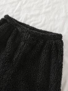 青少年男童保暖内衬开衫上衣和抓绒裤家居服套装，米色和灰色青少年男童抓绒服装套装 - 彩色 - 查看 5