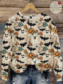 Manfinity VCAY Men's Halloween Graphic Print Pullover Sweatshirt, For Fall Winter - Multicolor - View 3
