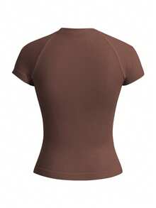 Velisys Minimalist Solid Color Fitted Seamless Short Sleeve Sports T-Shirt 3 Packs Tops - Multicolor - View 6