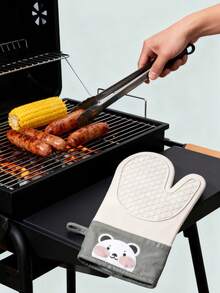 1PC Heat Resistant Silicone Anti Scald Oven Gloves For Microwave Baking Kitchen Home - Off-white - View 3