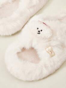 Cuccoo Pantuflas casuales con decoración de dibujos animados de unicolor y esponjosas, adecuadas para el otoño/invierno, para el uso en el hogar durante la Navidad y el Año Nuevo, con estilo otoñal e invernal