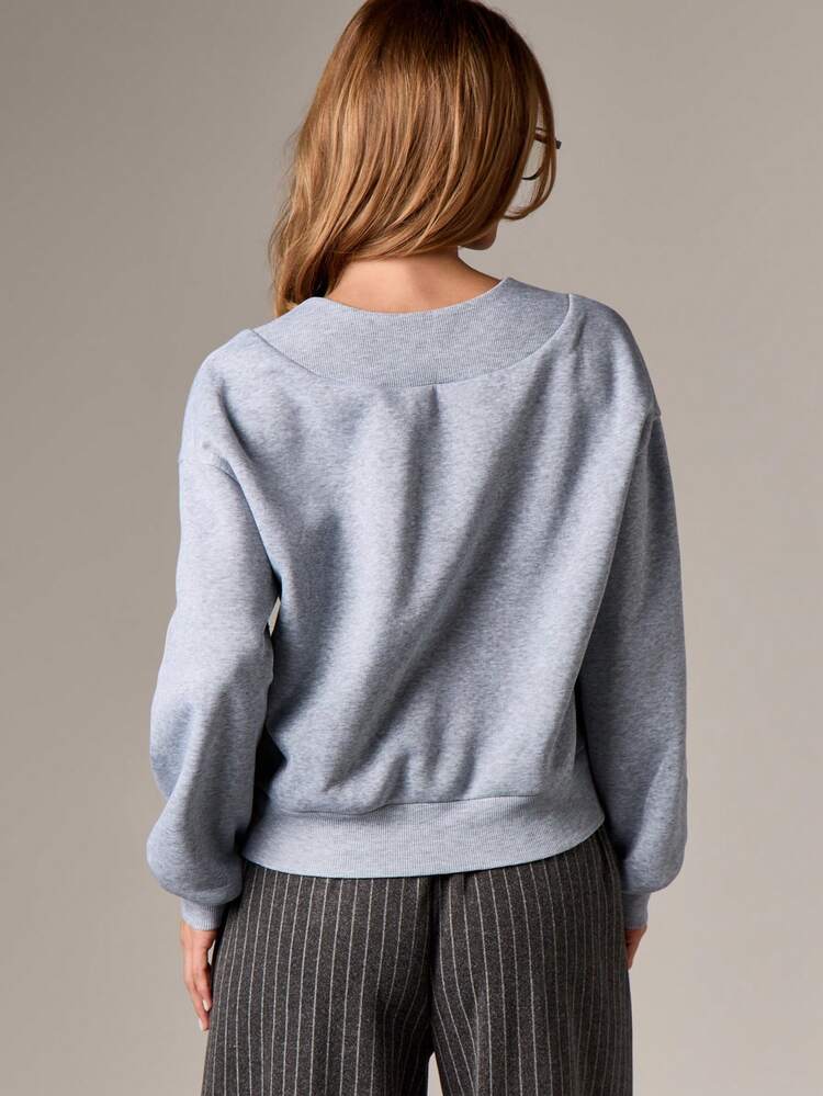 AiiRZ Maglione oversize con scollo a V profondo per autunno inverno, abbigliamento casual e comodo da indossare in casa