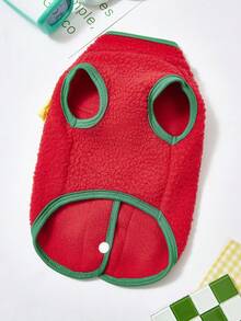 PETSIN Áo khoác thú cưng bằng vải nhung mềm mại – Áo khoác mùa thu/đông ấm áp và đáng yêu dành cho chó nhỏ, mèo con và mèo, lựa chọn hoàn hảo để giữ cho thú cưng của bạn thoải mái trong mùa lạnh - Đỏ - Xem 2