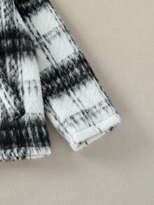 Souflis Souflis Young Boy's Fashion Casual Plaid Woolen Suit Jacket And Black Relaxed Fit Pants Set, Elegant Tailoring With Stylish Large Plaid Woolen Fabric