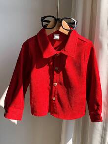 4 件套家庭装，妈妈和我，男婴，女婴，红色灯芯绒长袖衬衫，柔软舒适百搭百搭，适合居家、外出、秋季、冬季、圣诞节